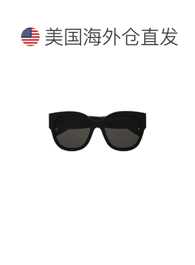 自营saint laurent黑色SL M95/F字母组合方形醋酸纤维太阳眼镜-黑