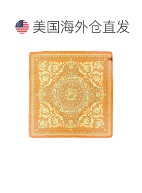 美国直邮自营Versace Barocco印花真丝围巾-橙色 美国奥莱直发