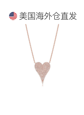 自营 sabrina14k 金和钻石心形项链 - 玫瑰色 美国奥莱直发吊坠