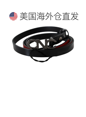 自营Costume National Skinny Leather Logo Buckle Women's Belt
