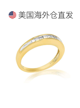 自营vir jewels0.25 克拉 14K 金钻石公主结婚戒指 - 黄色 美国奥