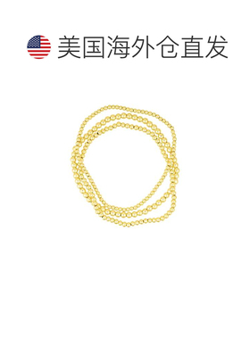 自营adornia14k Gold Plated Stretch Ball Bracelet Set - gold