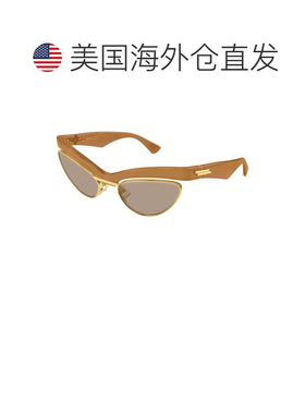 自营bottega veneta金色焦糖Bv1480s亮色大胆猫眼太阳镜-棕色 美