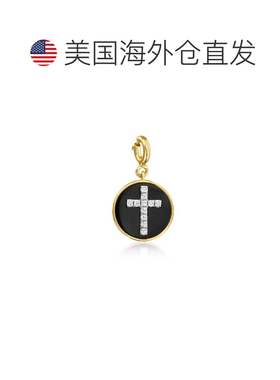 自营Ross-Simons Lab-Grown Diamond Cross Charm With Black Aga