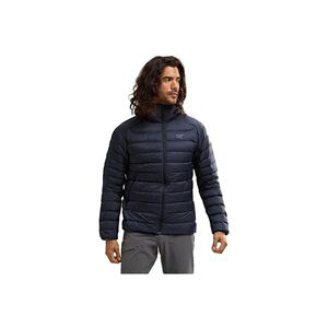 自营 ARCTERYX/始祖鸟 男士连帽海军蓝尼龙羽绒服时尚男装