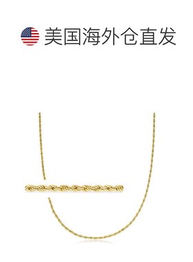 自营 Ross-Simons 2mm 18kt Gold Over Sterling Rope-Chain Neck