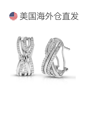 自营vir jewels0.925 纯银爪镶 2/3 英寸圆形切割实验室生长钻石