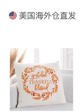 自营 safavieh感恩祝福枕 - 橙色/自然色/红色 美国奥莱直发