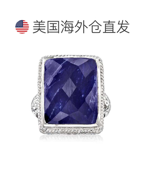自营Ross-Simons 蓝宝石绳边戒指（纯银）- 蓝色 美国奥莱直发
