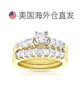 自营 vir jewels2 克拉 18K 金 SI 钻石新娘套装 - 黄色 美国奥莱