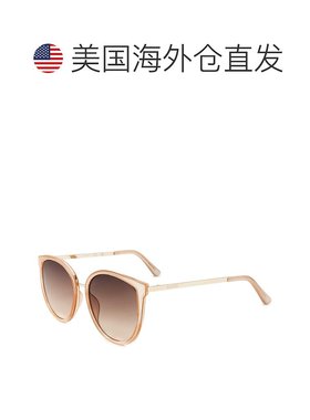 自营 Guess女式56毫米灰色太阳镜-闪亮的米色 美国奥莱直发