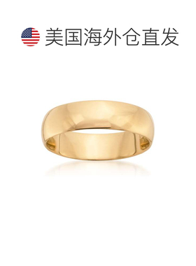 自营 Ross-Simons 男士 6 毫米 14 克拉黄金结婚戒指 - 黄色 美国