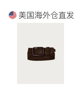 自营lucky brandLucky品牌仿旧绒面革皮带-绿色 美国奥莱直发