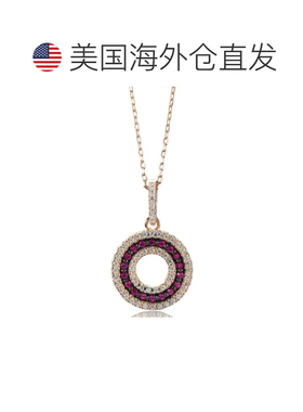 自营Suzy Levian Rosed Sterling Silver Created Ruby 3-Row Cir