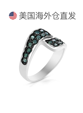 自营vir jewels 0.60 克拉蓝色钻石戒指 .925 纯银镀铑 - 银 美国