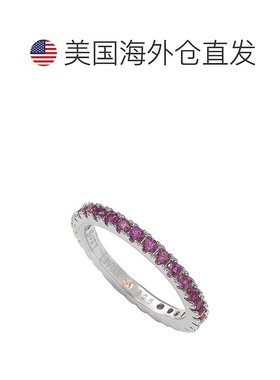 自营 Suzy Levian 纯银薄红色方晶锆石永恒戒指 - 红色 美国奥莱