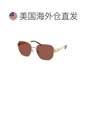 自营Tory Burch女士56毫米哑光棕色太阳镜-哑光棕色 美国奥莱直发