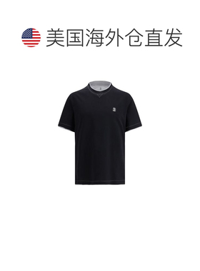 自营Brunello Cucinelli Cotton Men's T-Shirt - black 美国奥莱