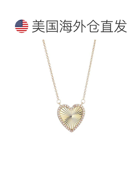 自营adornia14k Gold Plated CZ Prismatic Heart Necklace - gol