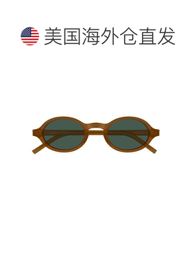 自营saint laurent棕色字母组合醋酸纤维椭圆太阳镜-灰色 美国奥