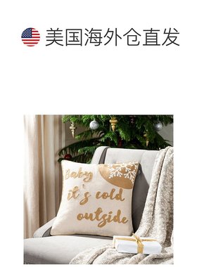自营 safavieh寒冷户外枕头 - 米色/金色 美国奥莱直发