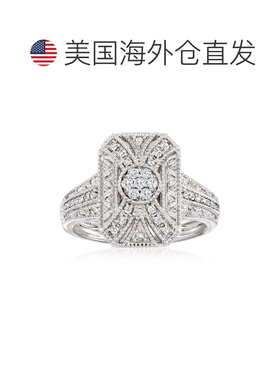 自营925 纯银 Ross-Simons 钻石涡旋式戒指 - 白色 美国奥莱直发