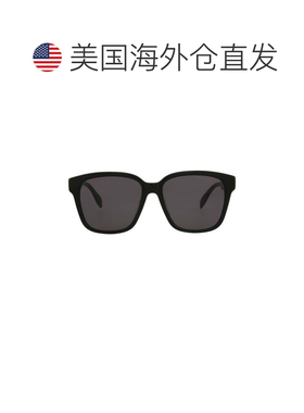 自营alexander mcqueen方形醋酸板材太阳镜-黑色黑色灰色 美国奥