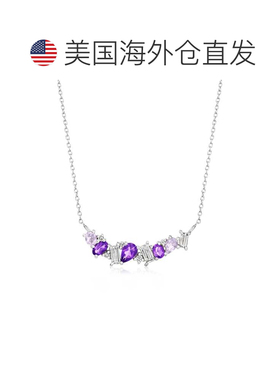 自营Ross-Simons Amethyst and . Lab-Grown Diamond Necklace in