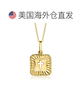 自营Ross-Simons Italian 10kt Yellow Gold Cross Cutout Pendan