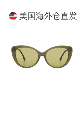 自营Burberry Green Cat Eye Ladies Sunglasses BE4407 4090/2 5