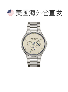 自营Kenneth Cole Men's Classic 44mm Quartz Watch - cream 美