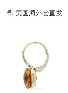 自营mimi & max8 1/2 CT TGW 垫形切割棋盘格马德拉黄水晶杠杆背