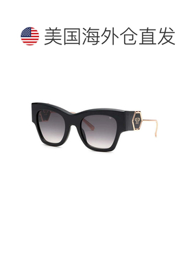 自营Philipp Plein Sunglasses Square Full Rim, Black/gold Fra