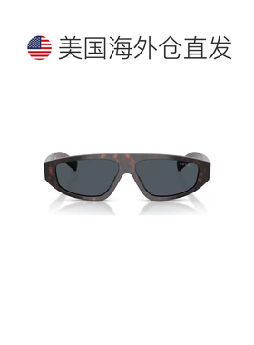 自营prada哈瓦那醋酸盐矩形太阳镜-黑色 美国奥莱直发