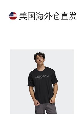 Adidas/阿迪达斯 男士 x Peloton 运动短袖T恤 黑色 【美国奥莱】