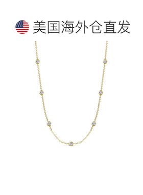 自营liv oliver18k 金包边多方晶锆石项链 - 金 美国奥莱直发