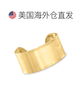 自营Ross-Simons 意大利 14 克拉黄金宽袖口手链 7 英寸 美国奥莱