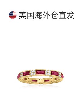 自营 Ross-Simons Rhodolite Garnet and White Zircon Ring in 1