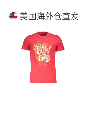 自营Cavalli Class Cotton Mens Men's T-Shirt - red 美国奥莱直