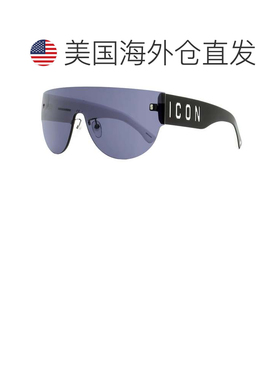 自营Dsquared2男式Icon Shield太阳镜Icon 0002/s 80SIR黑色/白色