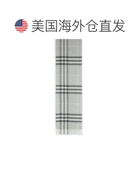 自营burberry'Mu Giant' 灰色羊绒围巾-白色 美国奥莱直发博柏利