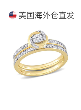 自营Mimi & Max 1/2 克拉 TDW 钻石双漩涡新娘套装 14k 金 - 白色