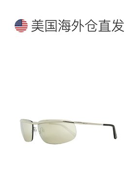 自营 Bally 中性款鲨鱼无框太阳镜 BY0111 16C 钯金/黑色 68 毫米