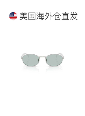 自营prada0pr B53s Rectangular Steel Sunglasses - white 美国