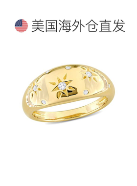 自营 Mimi & Max 1/10 克拉 TDW 钻石圆顶星形戒指 10k 金 - 黄色