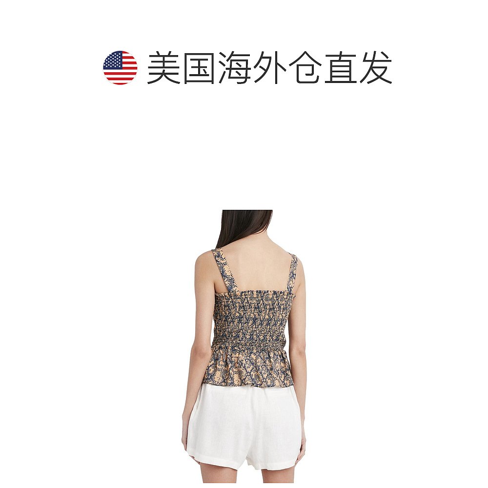 bcbgmaxazriaWomens Snake Print Smocked Crop Top - boa skin - 图1