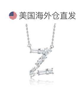 自营geneviveSterling Silver White Gold Plated with Clear Cub