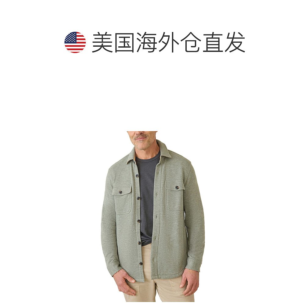 自营 Faherty Inlet针织夹克-绿色 美国奥莱直发 - 图1