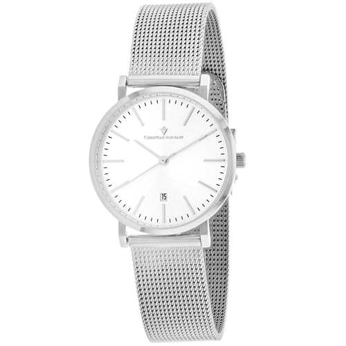 自营Christian Van Sant Women's Paradigm Silver Round 32mm - - 图0