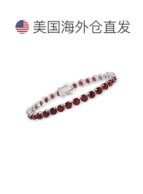 自营925 纯银 Ross-Simons 石榴石网球手链 - 8 英寸 美国奥莱直